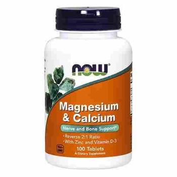 NOW Magnesium and Calcium with Zinc and Vitamin D3 - 100tabs