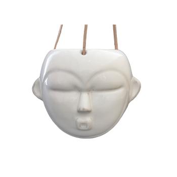 Biała wisząca doniczka PT LIVING Mask, wys. 15,2 cm