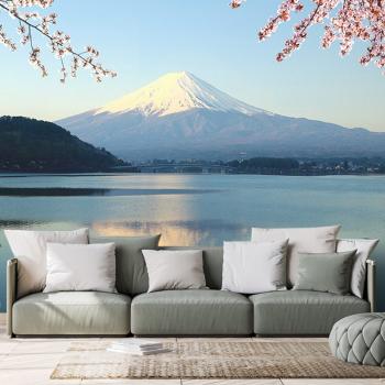 Samoprzylepna fototapeta widok z jeziora na Fuji