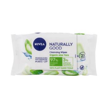 Nivea Naturally Good Organic Aloe Vera 25 szt chusteczki oczyszczające dla kobiet