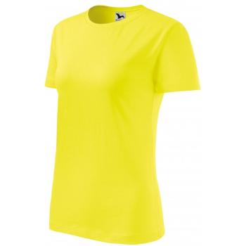 Klasyczna koszulka damska, cytrynowo żółty, L
