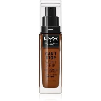 NYX Professional Makeup Can't Stop Won't Stop Full Coverage Foundation podkład mocno kryjący odcień 25 Deep Ebony 30 ml