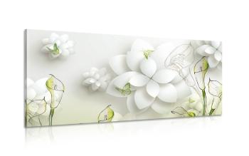 Obraz abstrakcyjne kwiaty - 120x60