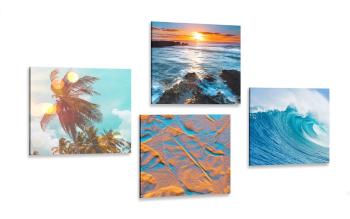 Zestaw obrazów czarujące morskie krajobrazy - 4x 40x40