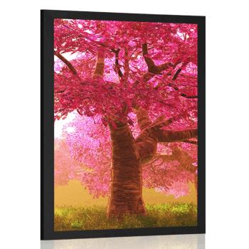 Plakat kwitnące drzewa wiśni - 30x45 white