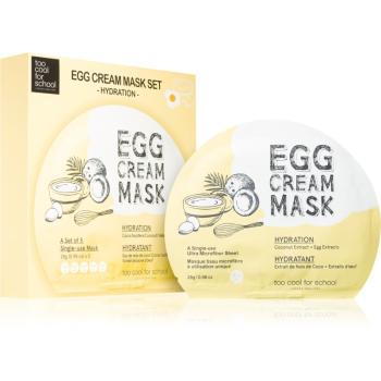 Too Cool For School Egg Cream Mask maseczka płócienna o działaniu rozjaśniającym i nawilżającym 5x28 g
