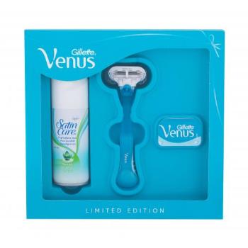 Gillette Venus zestaw Maszynka do golenia z jednym ostrzem Venus 1 szt + Zapasowe ostrze 1 szt + Żel do golenia Satin Care 75 ml dla kobiet