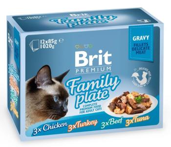 BRIT Premium Gravy fillet Family plate Saszetki w sosie dla kotów, mix smaków 48 x 85 g