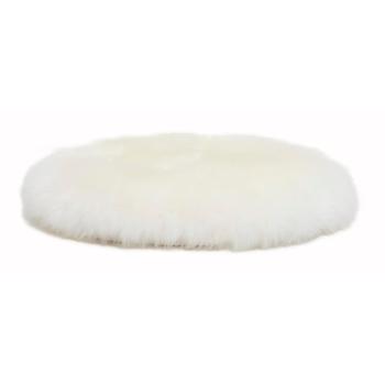 Biała poduszka na krzesło ze skóry owczej Native Natural Round, ⌀ 40 cm