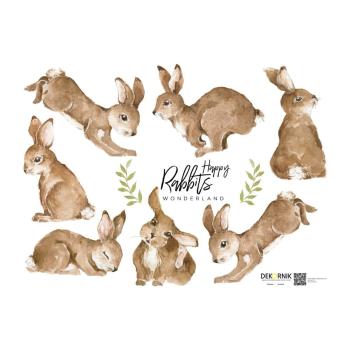 Zestaw 7 naklejek ściennych Dekornik Happy Rabbits Wonderland