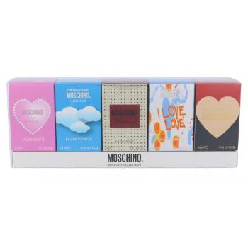 Moschino Mini Set 1 zestaw Edt 4,9ml I Love Love + 4,9ml Edt Cheap and Chic  + 4,9ml Edt Light Clouds + 5ml Edp Glamour + 5ml Pink Bouquet dla kobiet