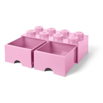Jasnoróżowy pojemnik z 2 szufladami LEGO®