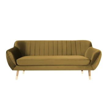 Aksamitna sofa w kolorze złota Mazzini Sofas Benito, 188 cm