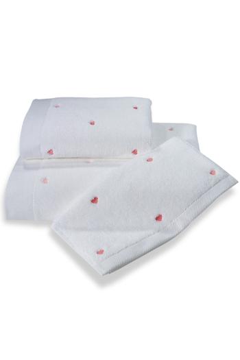 Ręcznik 50x100 cm MICRO LOVE Biały / różowe serduszka
