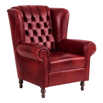 Czerwony fotel skórzany Max Winzer Vary