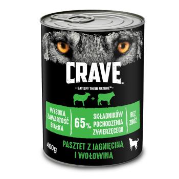CRAVE puszka 400g - pasztet z jagnięciną i wołowiną (pełnoporcjowa mokra karma bezzbożowa dla dorosłych psów)