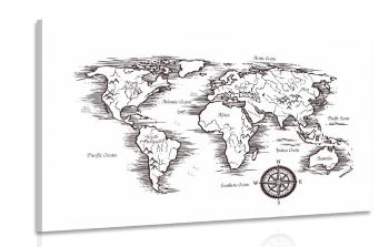 Obraz mapa świata w pięknym wzornictwie - 120x80
