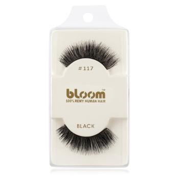 Bloom Natural naklejane sztuczne rzęsy z naturalnych włosów No. 117 (Black) 1 cm