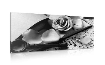 Obraz czarno-biała martwa natura z kluczem - 120x60