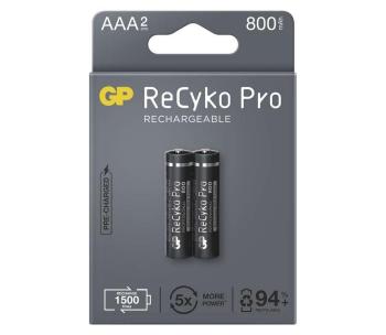 2 pcs Bateria do ponownego naładowania GP AAA ReCyko Pro NiMH/1,2V/800 mAh
