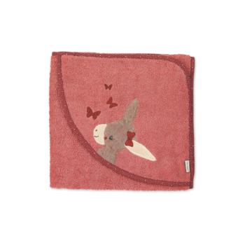 Sterntaler Ręcznik kąpielowy z kapturem Emmily, jasnoczerwony 100 x 100 cm