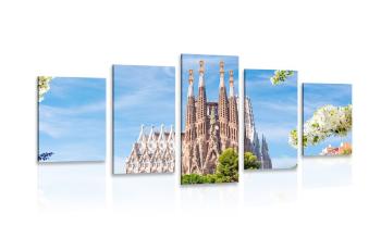 5-częściowy obraz katedra w Barcelonie - 200x100