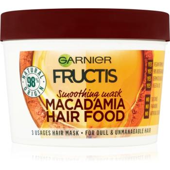 Garnier Fructis Macadamia Hair Food maseczka wygładzająca do włosów trudno poddających się stylizacji 390 ml