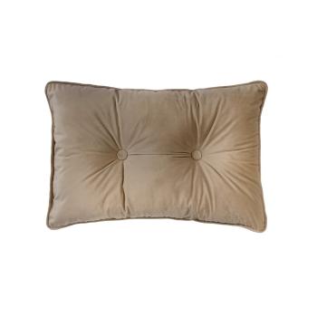 Jasnobrązowa poduszka Tiseco Home Studio Velvet Button, 40x60 cm