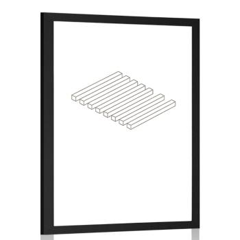 Plakat z passepartout w prostej konstrukcji - 30x45 white