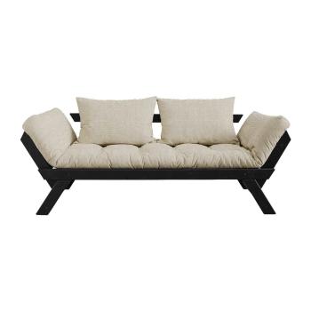 Sofa rozkładana z lnianym pokryciem Karup Design Bebop Black/Linen