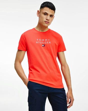 Tommy Hilfiger Embroidered Logo Koszulka Pomarańczowy