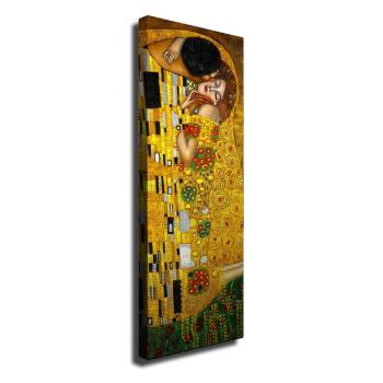 Reprodukcja obrazu na płótnie Gustav Klimt The Kiss, 30x80 cm