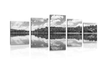 5-częściowy obraz natura w lecie w wersji czarno-białej - 200x100
