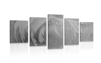 5 części obraz czarno-białe abstrakcyjne drzewa w lesie - 100x50
