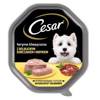 CESAR tacka 14x150 g  mokra karma pełnoporcjowa dla dorosłych psów teryna z delikatnym kurczakiem i indykiem