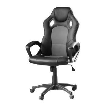 Krzesło gamingowe z kolorowym oparciem, szare