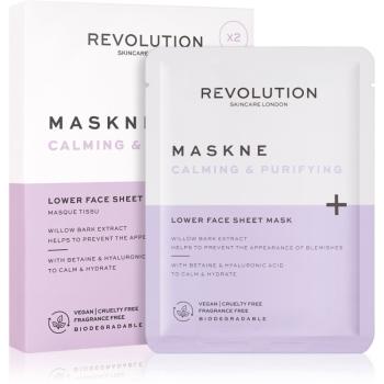 Revolution Skincare Maskcare Maskne Calming & Purifying maska dogłębnie regenerująca do cery wrażliwej i skłonnej do podrażnień 2 szt.