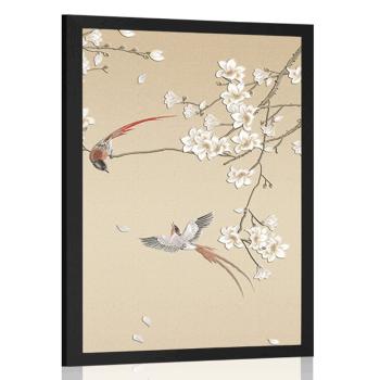 Plakat ptaki na gałęzi drzewa - 20x30 white