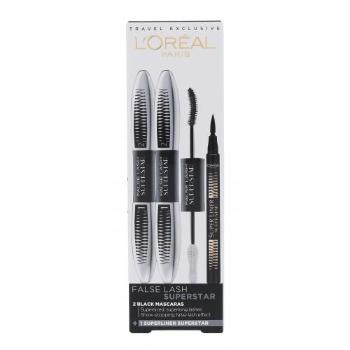 L'Oréal Paris False Lash Superstar zestaw Tusz do rzęs 2 x 13 ml + Eyeliner Super Liner Superstar 1,2 g Black dla kobiet Black