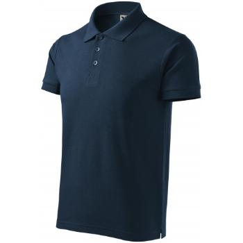 Męska koszulka polo wagi ciężkiej, ciemny niebieski, XL