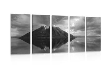 5-częściowy obraz bezludna wyspa w wersji czarno-białej - 100x50