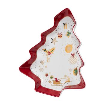 Porcelanowa miska w kształcie choinki Brandani Alleluia, dł. 26,5 cm