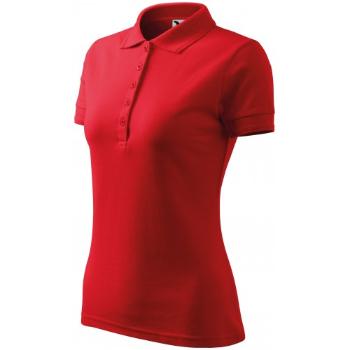 Damska elegancka koszulka polo, czerwony, 2XL