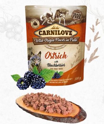 CARNILOVE dog  pouch PATÉ OSTRICH/blackberries - 300g