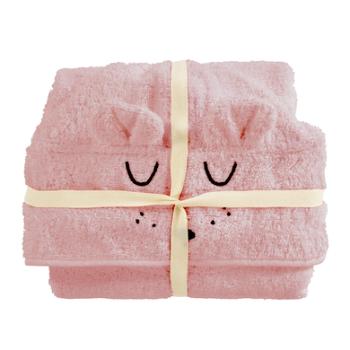 Alvi ® Poncho kąpielowe Faces Pink 60 x 60 cm