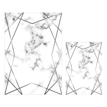 Zestaw 2 biało-szarych dywaników łazienkowych Mila Home Geometric