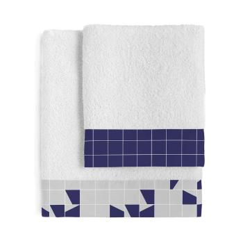Zestaw 2 bawełnianych ręczników Blanc Structure