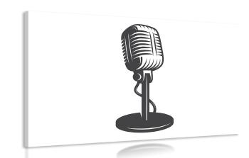 Obraz czarno-białego mikrofonu