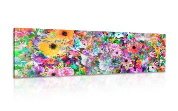 Obraz kwiaty w jasnych kolorach - 120x40