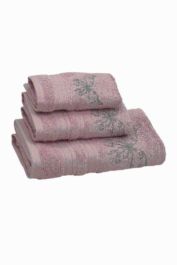 Podarunkowy zestaw ręczników BUTTERFLY, 3 szt Różowy Zestaw